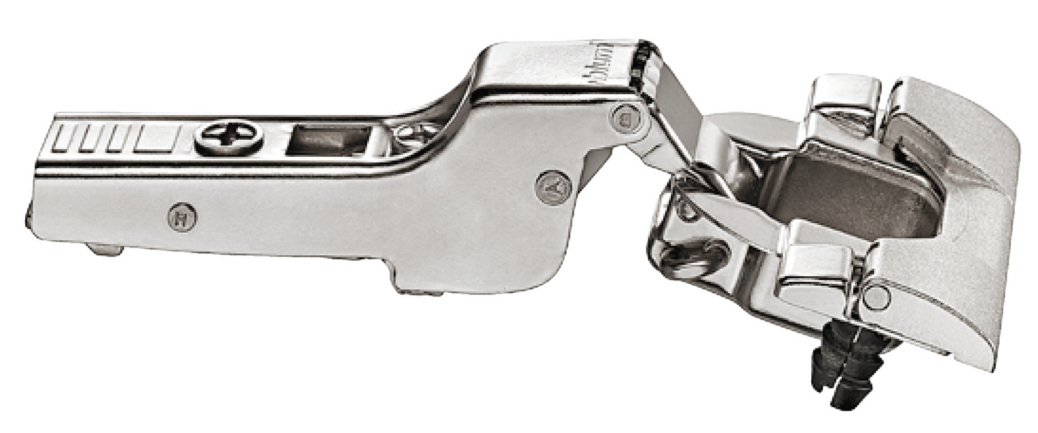 Topfscharnier, Blum Clip Top 110°, Mittel-/Zwillingsanschlag, mit Schließautomatik, ohne Schließdämpfung