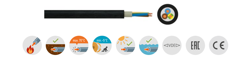 16 mm2 NYY Mantel-Erdleitung/ im Zuschnitt