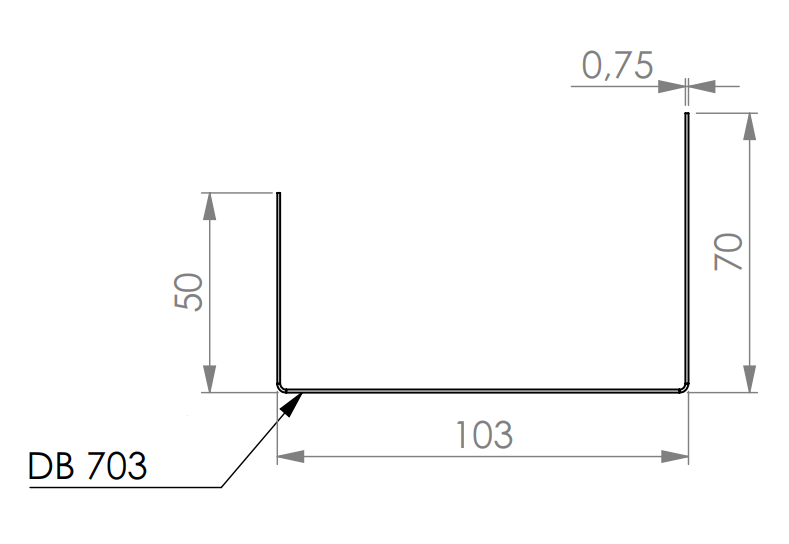 209072-439-2005 U-Profil L= 1149 mm