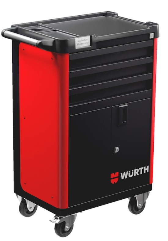Würth System-Werkstattwagen BASIC 8.4 "Verkehrsrot" I 3 Schubladen