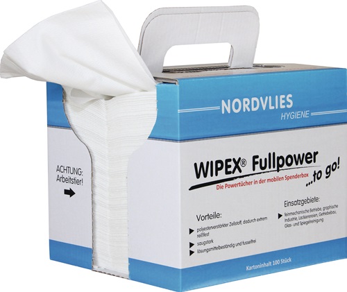 Putztuch WIPEX Fullpower „TO GO" L.ca.380 mmxB.ca.320 mm weiß z-gefaltet WIPEX
