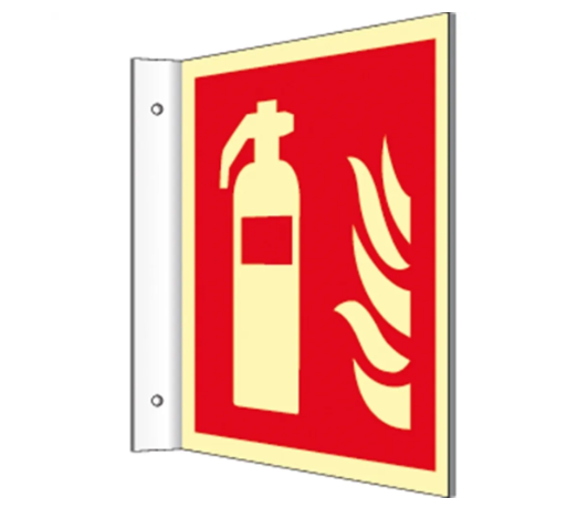 20/20 cm  Brandschutzzeichen, Feuerlöscher F001, Fahnenschild - ASR A1.3 (DIN EN ISO 67510) I LL4126