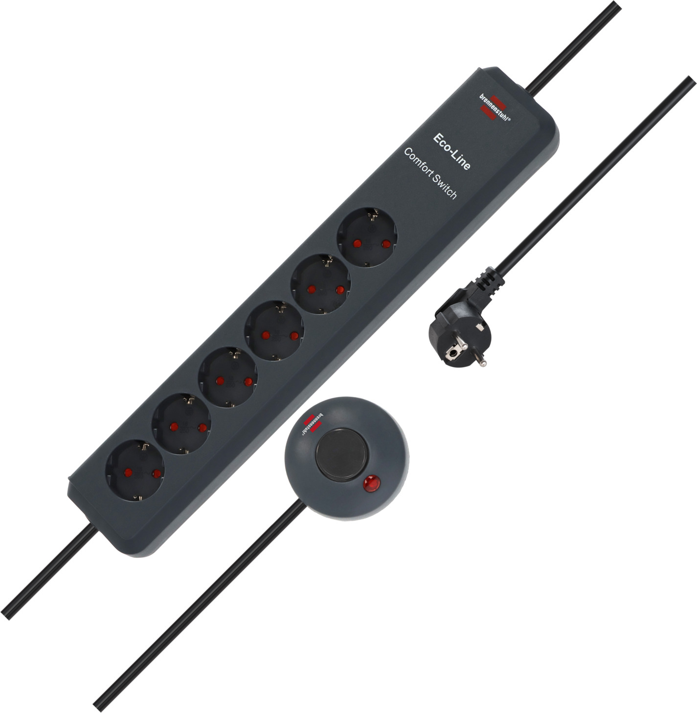 Eco-Line Comfort Switch, Steckdosenleiste 6-fach mit erhöhtem Berührungsschutz
