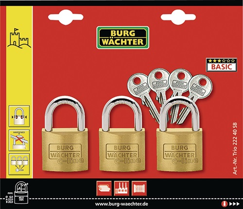 Vorhangschloss-Set Trio 222 40 Bügel-S.6