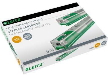 LEITZ Heftklammerkassette Leitz K10 Leitz Blockheftgerät 5551 5550 26/10 55 Bl. (80 g/m²) grün 5 x 210 St./Pack.