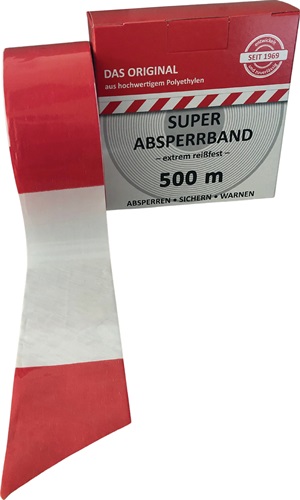 Absperrband L.500m B.80mm rot/weiß geblo