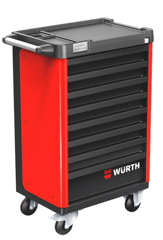 Würth System-Werkstattwagen BASIC 8.4 "Verkehrsrot" I 8 Schubladen