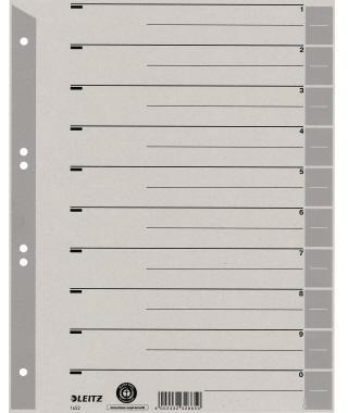 LEITZ Trennblatt Leitz DIN A4 Überbreite Kraftkarton recycelt grau schwarz 100 St./Pack.