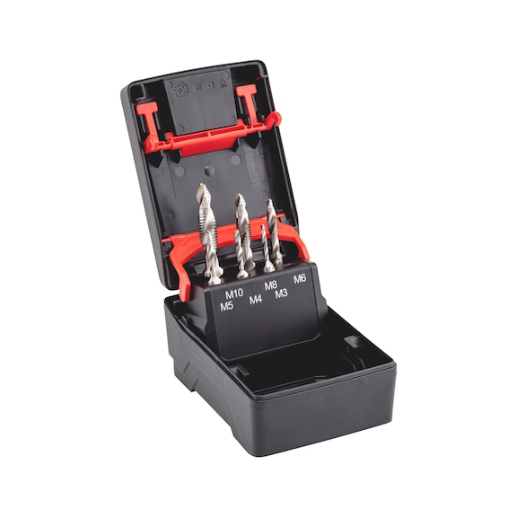 6.-tlg. Kombi-Gewindebohrer Sortiment Bit HSS SMART STEP