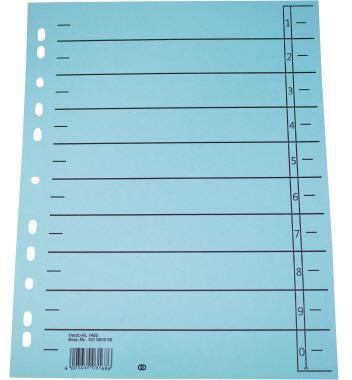 SOENNECKEN Trennblatt Soennecken oeco DIN A4 Recyclingkarton blau schwarz 100 St./Pack.