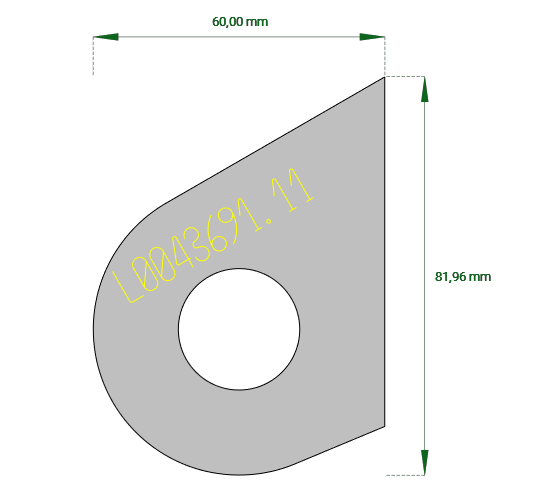 10 mm Anschweißlasche 60/82mm