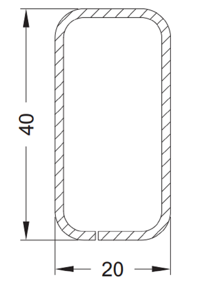 201052 Stahlrohr 20/40/1.5 vz. (VE 6m)