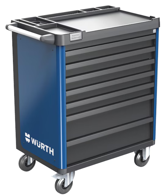 Würth System-Werkstattwagen BASIC 8.8 "Enzianblau" I 7 Schubladen