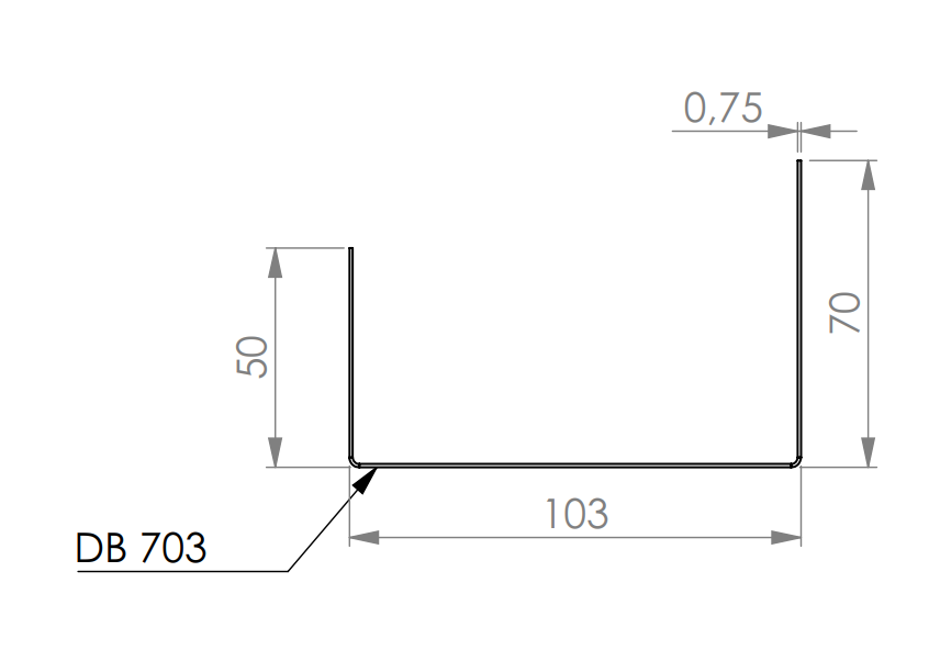 209072-439-2006 U-Profil L=1974mm