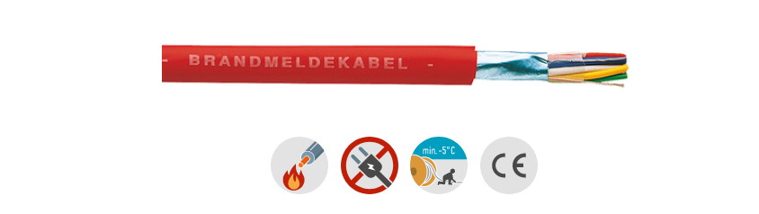 12-adriges Brandmeldekabel im Zuschnitt