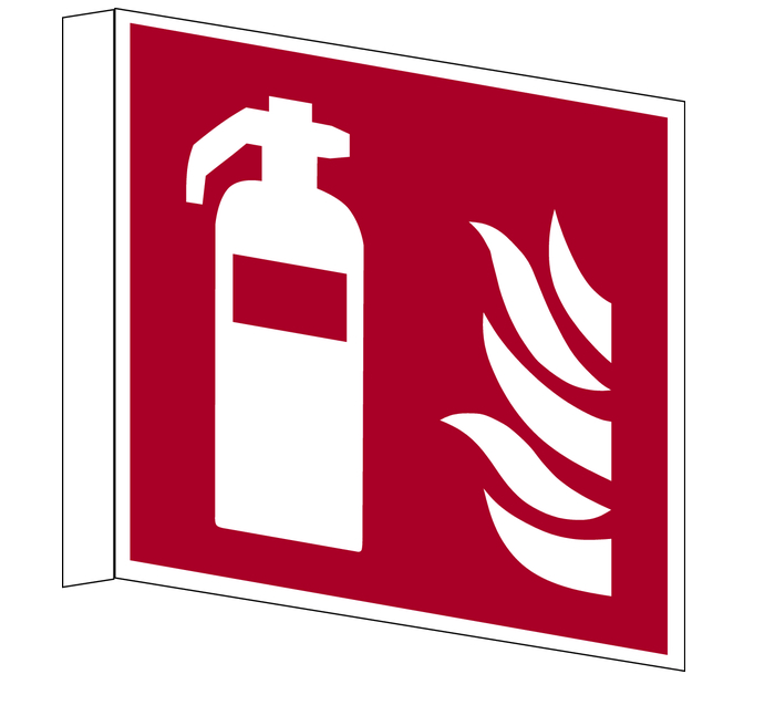 20/20 cm Brandschutzzeichen, Feuerlöscher F001 | Fahnenschild