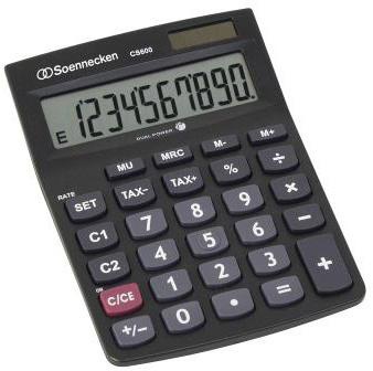 SOENNECKEN Taschenrechner Soennecken CS600 1 x 10-stellig schwarz Solar-Energie Batterie