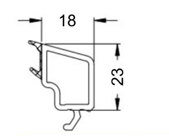Schüco Glasleiste_18/23 CW_19674_(6 m) I RG 350