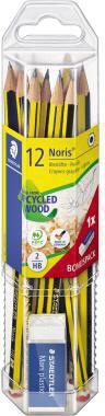 STAEDTLER Bleistift STAEDTLER® Noris® 120 2mm HB inkl. Radierer Mars® plastic 12 St./Pack.