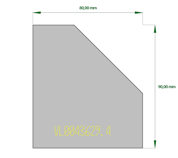 Stahlplatte Freiform 80/90mm