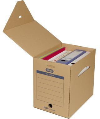 ELBA Archivbox ELBA Maxi tric system 23,6 x 30,8 x 33,3 cm (B x H x T) DIN A4 mit Archivdruck Wellpappe naturbraun