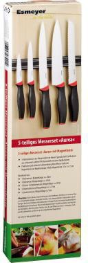 ESMEYER Messerset Esmeyer® AUREA je 1 x Chefmesser Brotmesser Fleischmesser Universalmesser Gemüsemesser magnetische Hängeleiste 33
