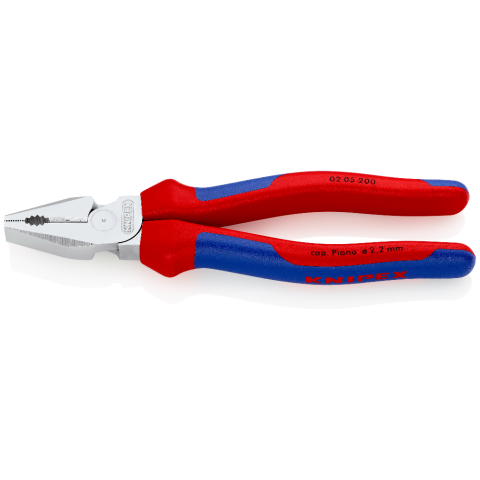 KNIPEX 200 mm Kraft-Kombizange mit Mehrkomponenten-Hüllen (verchromt)