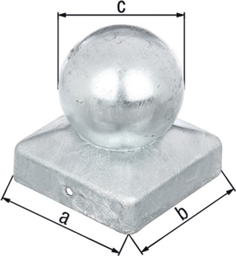 Pfostenkappe 70x70mm D.60mm eck.m.Kugelk