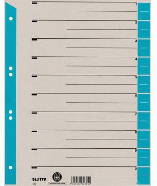 LEITZ Trennblatt Leitz DIN A4 Überbreite Kraftkarton recycelt hellblau schwarz 100 St./Pack.