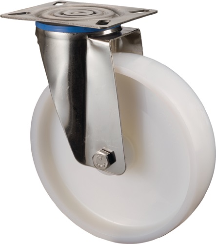 Lenkrolle D.100mm Trgf.130kg Ku.Platte L