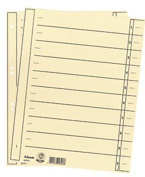 ESSELTE Trennblatt Esselte DIN A4 Karton recycelt chamois schwarz 100 St./Pack.