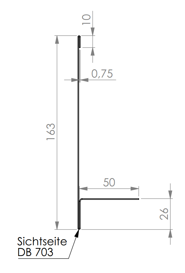 Laibungsblech 2542/ Rechts