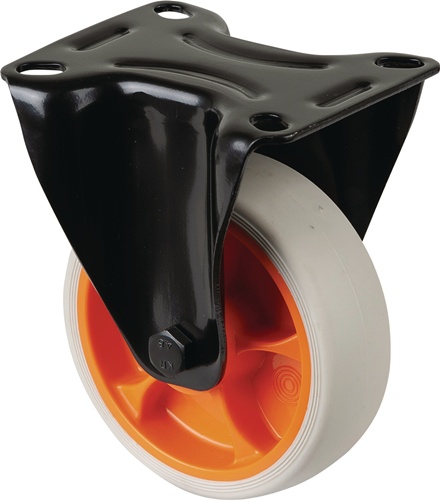 Bockrolle D.100mm Trgf.110kg Gum.Platte