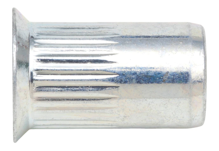 M10 Einnietmutter mit Schafträndelung I A2 2,0-4,5 mm