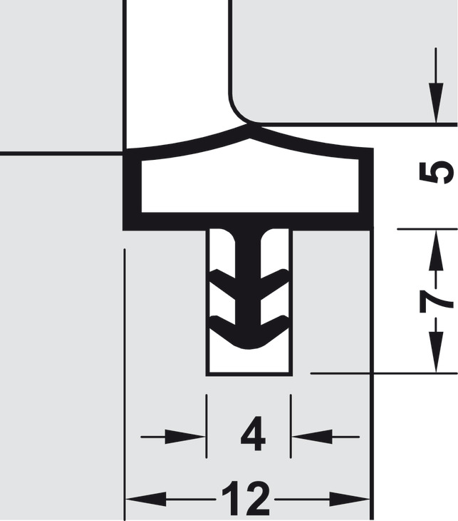Zimmertürdichtung Schwarz (VE)
