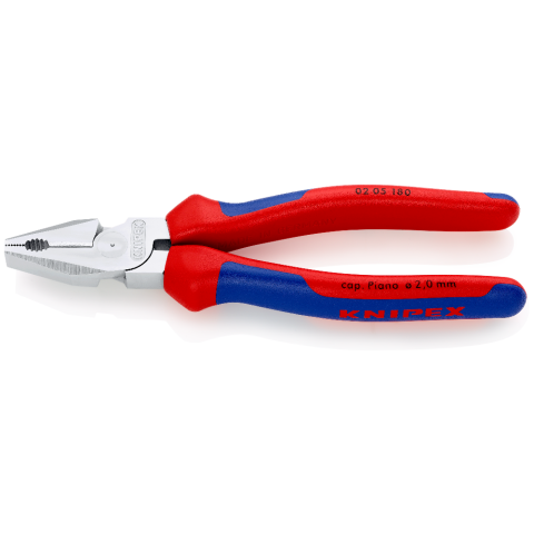 KNIPEX 180 mm Kraft-Kombizange mit Mehrkomponenten-Hüllen (verchromt)