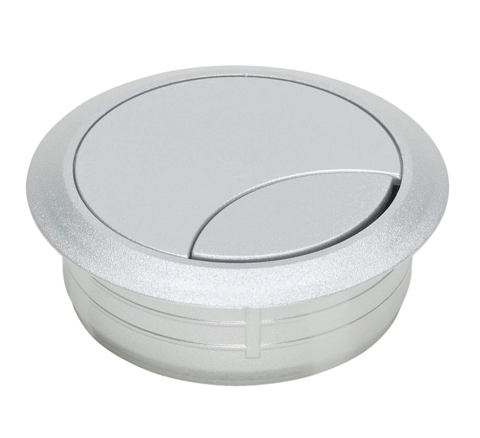 Ø 60 mm Kabeldurchlass rund, zweiteilig | Aluminiumfarben