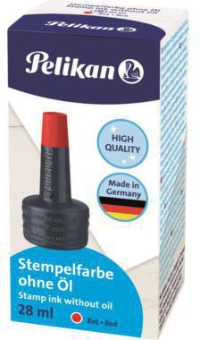 PELIKAN Stempelfarbe Pelikan 4K Gummistempel Polymerstempel rot Kunststoffflasche 28ml