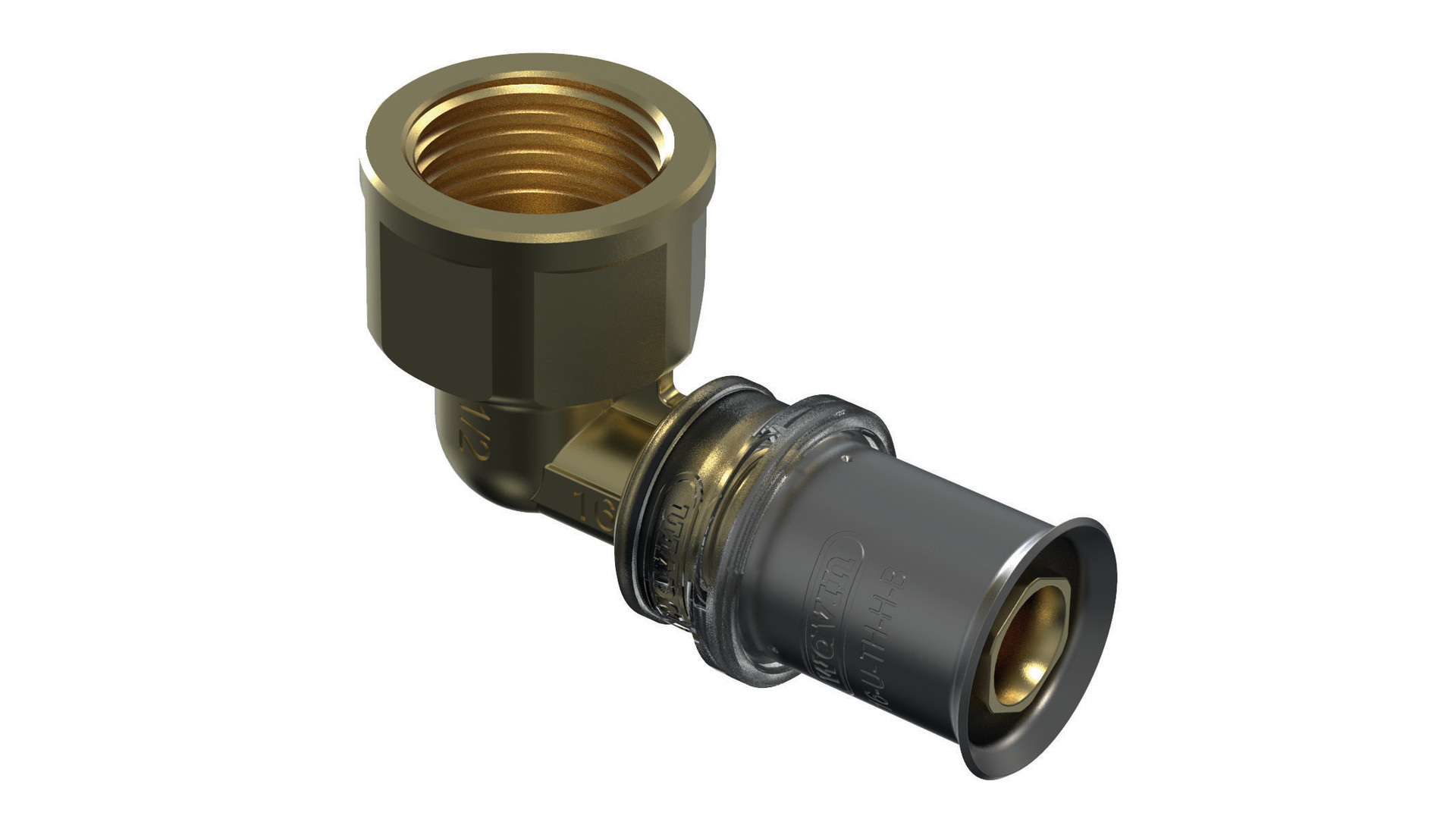 M5 Übergangswinkel 16mm x 1/2" IG, 90 Grad Comfort Press