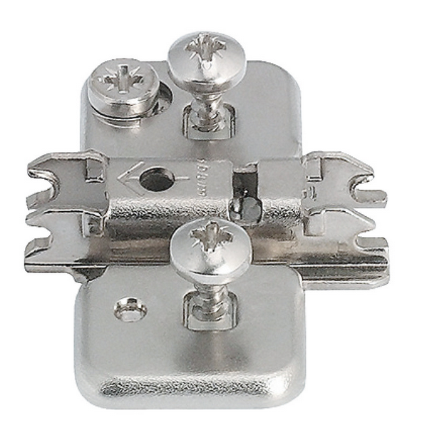 Kreuzmontageplatte, Clip Top Blumotion, Clip Top, Clip, zum Schrauben mit vormontierten Spezialschrauben und Spreizdübeln (lang)