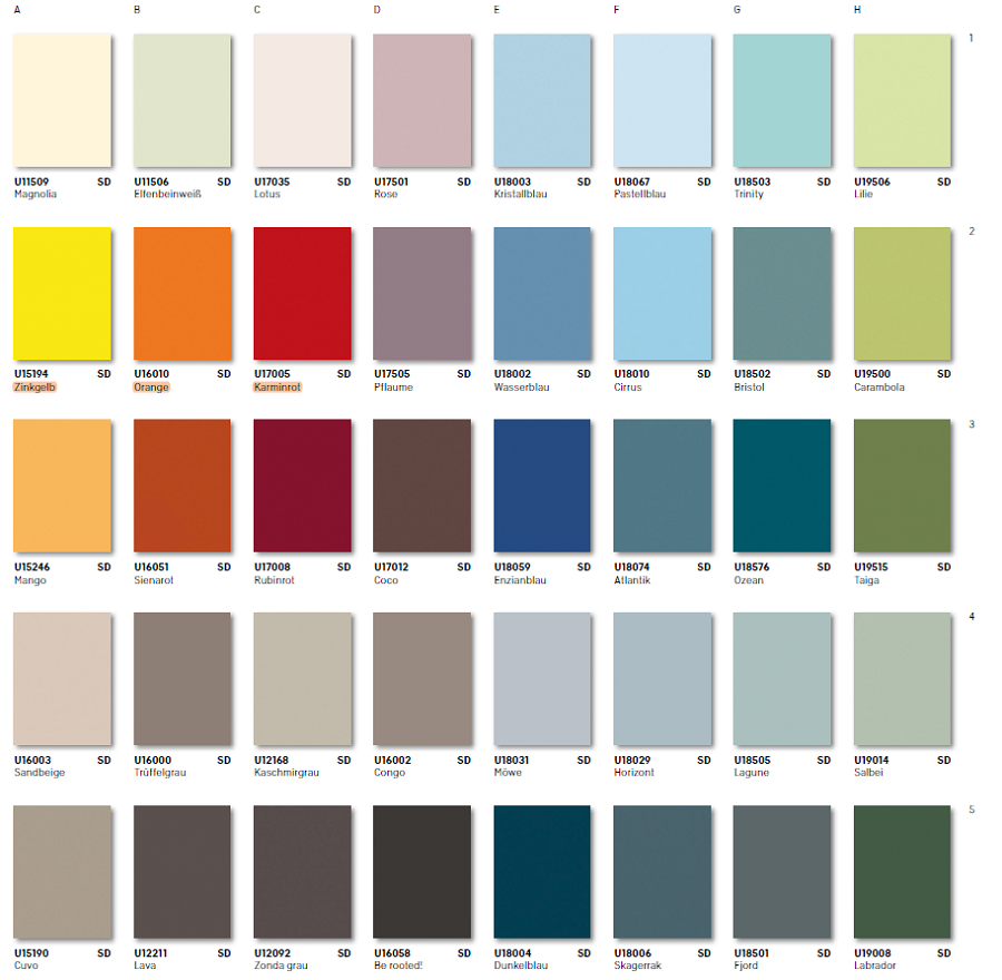 Musterfarbkarte Sonderprogramm "Express"