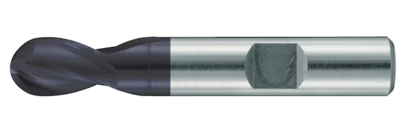 Ø 3 mm Langlochfräser mit Radius HSS-ECo8, kurz, Zweischneider, zentrumschneidend