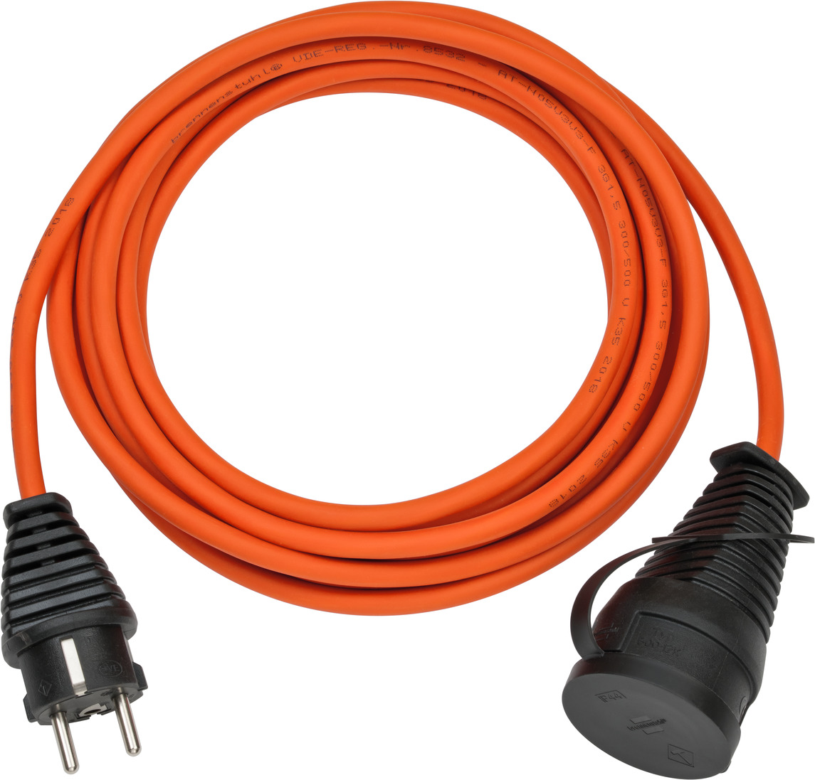 BREMAXX® Outdoor-Verlängerungskabel 5m Kabel in orange IP44