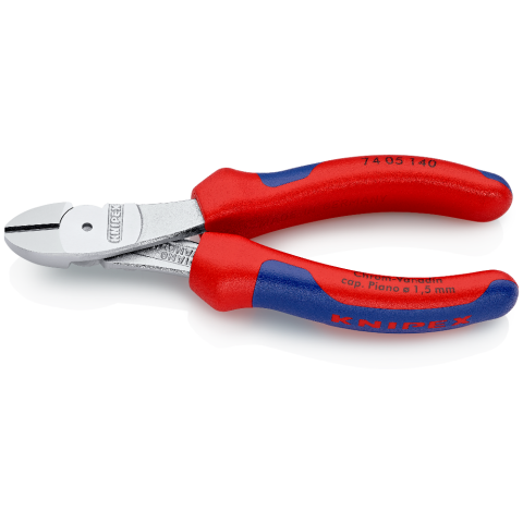 140 mm Form 0 KNIPEX Kraft-Seitenschneider mit Mehrkomponenten-Hüllen (verchromt)