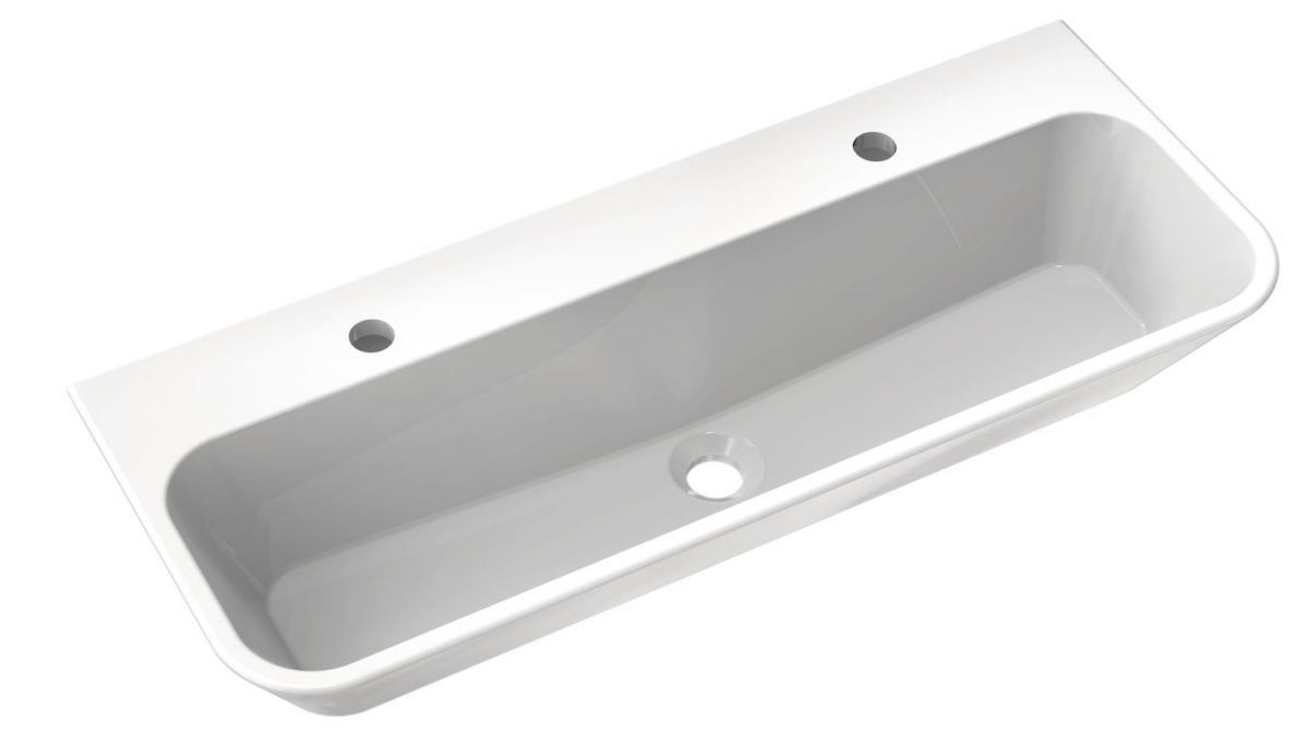 Doppelwaschtisch/Waschrinne B:900mm T:350mm weiß