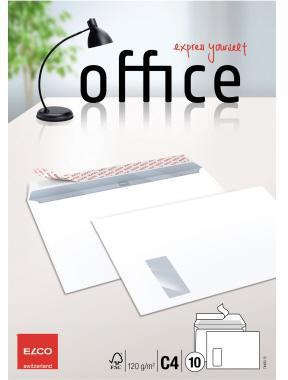 ELCO Versandtasche ELCO Office DIN C4 324 x 229 mm (B x H) mit Fenster 120g/m² mit Haftklebung Papier ohne Fadenverstärkung hochweiß 10