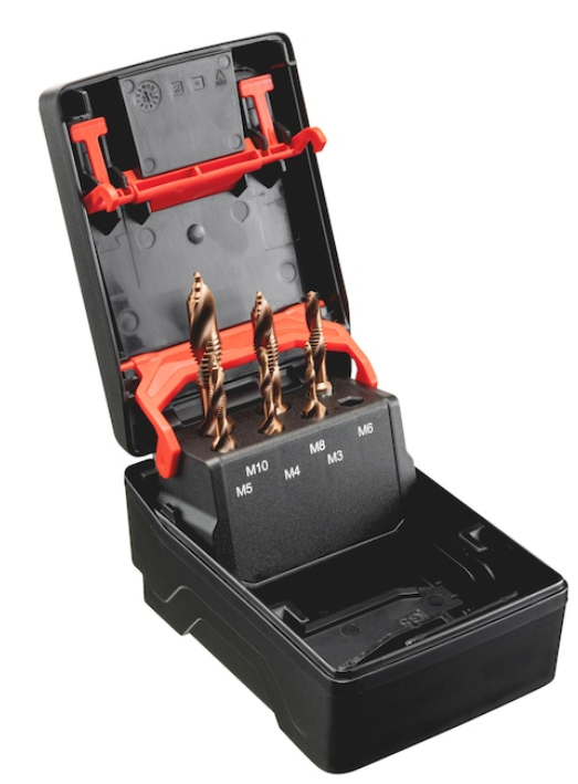 6-tlg. Kombi-Gewindebohrer Sortiment SMART STEP EU+ HSCo nanoProtect Sechskant