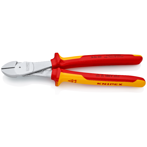 160 mm Form 0 Knipex Kraft-Seitenschneider mit 2K-Griffhüllen VDE-isoliert