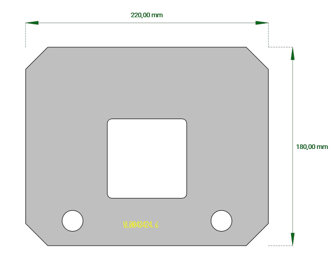 Stahlplatten mit Ausschnitten 220/180mm