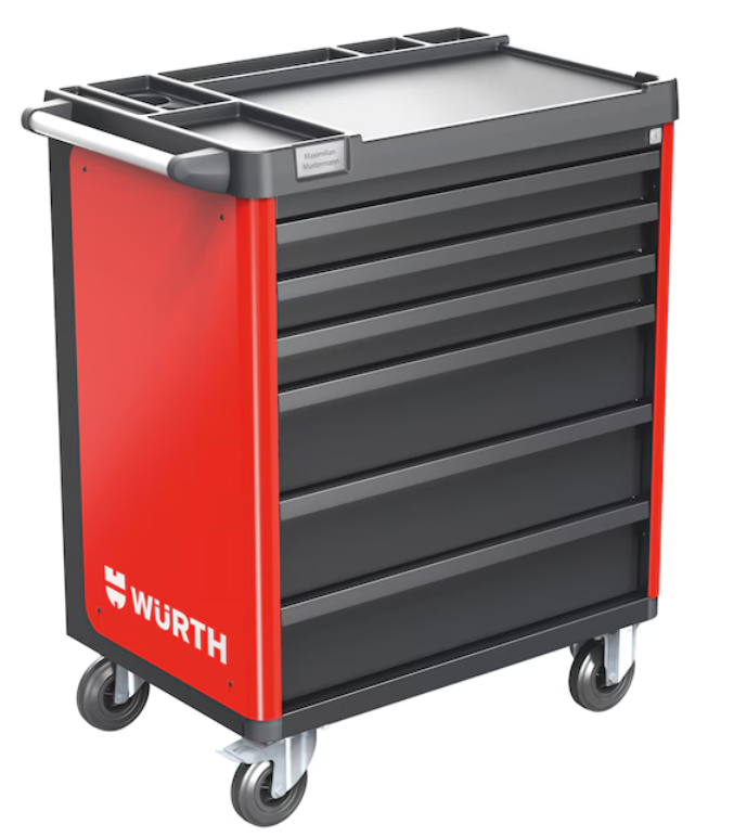 Würth System-Werkstattwagen BASIC 8.8 "Verkehrsrot" I 6 Schubladen